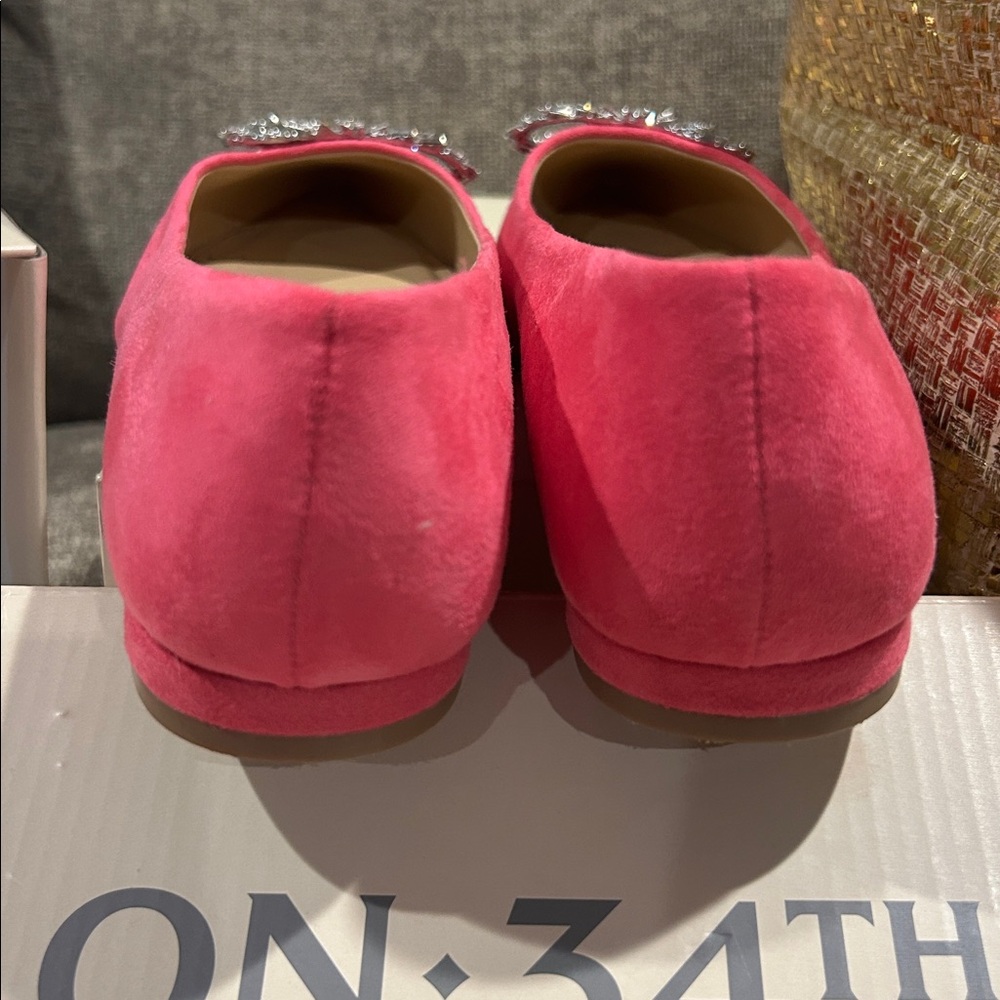 Chic Pink Flats with Crystal Bow - Picture 3 of 7